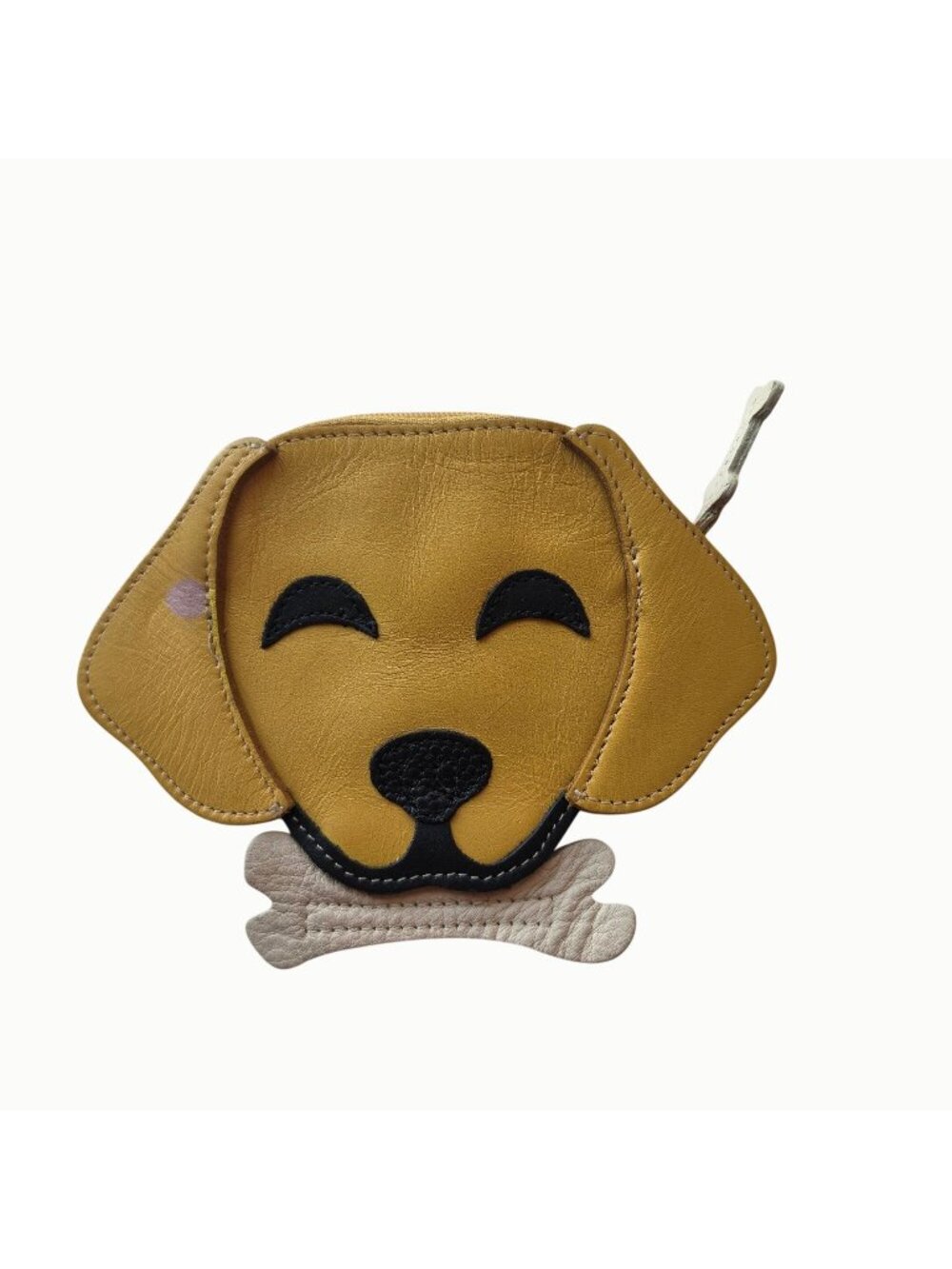 J.P. Ourse & Cie Yellow Lab Leather Coin Purse Labrador Dog Bone Z